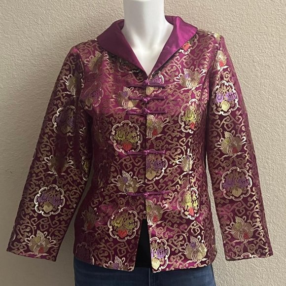 Asian vintage brocade jacket- size m - Picture 1 of 3